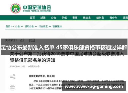 足协公布最新准入名单 45家俱乐部资格审核通过详解 足协公布最新准入名单 45家俱乐部资格审核通过详解